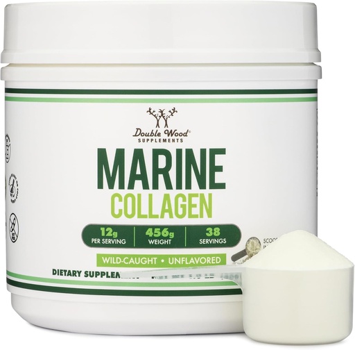 [BRSROAT7AUIA2CT6] Çift Wood Supplements Marine Collagen Toz (1 LB / 16 OZ of Quick Dissolve Marine Collagen Peptides) Wildcaught, Unflavored, Micronized - Scoop Dahil, No Fillers (38 Her Şeye Katılın)