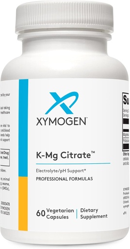 [BRSRMGQTDMORYE3F] XYMOGEN K-Mg Citrate - Potassium & Magnesium Citrate Supplement - Promote Kidney Support and Healthy Cell Function - Electrolytes Supplement (60 Capsules)