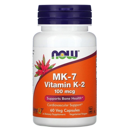 [BRSWIHTQBMHWKFL4] Now Foods Vitamin K-2 (MK7) Veg Capsules, 100 mcg, 60 Count, Pack of 2