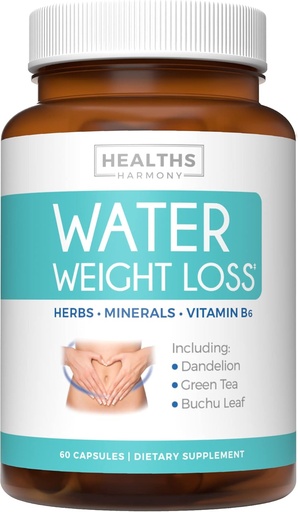 [BRSWKZ3QBENAMEAV] Natural Diuretic Water Pills (2 Month Supply) Relief from Bloating, Swelling, Water Retention, Water Weight Loss - Dandelion, Potassium, & Green Tea Herbal Supplement - for Women & Men - 60 Capsules