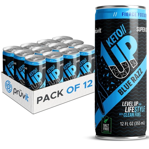 [BRSRMYALA4NBAFYZ] Blue Razz Keto / / Up ® Drink - Ready- to- Drink ketones for Focus for Men and Women - 12 pack