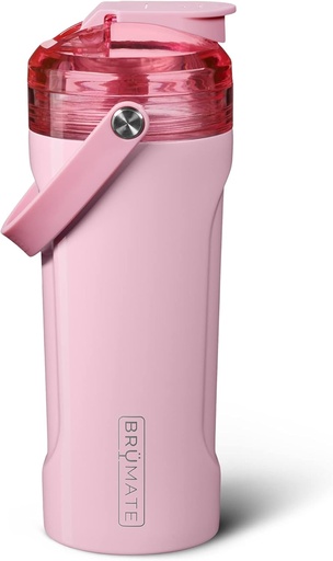 [BRSRMAYDCQHGA337] BrüMate MultiShaker Blender Shaker Bottle | 100% Leakproof Insulated Stainless Steel | Pre Workout and Protein Shaker Bottle for the Gym | 26oz (Blush)