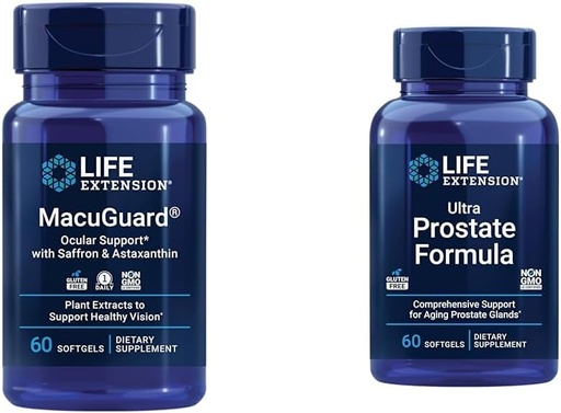 [BRSRAYYYCJ5G22DP] Животоразширяване Macuguard Ocul support with Swaron & Astaxantin 60 Count and Ultra Prostate Formula Saw Palmetto 60 Softgels