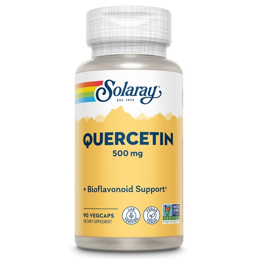 [BRSWIYQYCB5Q2ALO] SOLARAY Quercetin 500mg Capsules - Antioxidants Supplement - Bioflavonoid and Antioxidant Support for Overall Health and Wellness - Non-GMO, Vegan, Lab Verified, 60-Day Guarantee, 90 Servings