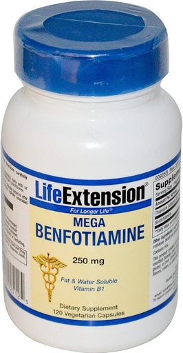 [BRSWIZL6OEGQIHDA] Life Extension Mega Benfotiamiini, 120 vcap 250 mg