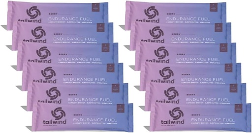 [BRSWKEAPBYFBWGDY] Tailwind Nutrition Endurance Fuel, Sports Drink Powder Single 서빙 Electrolytes, Non-GMO, Soy, Dairy 및 Gluten, Vegan-Friendly, Berry, 12 팩