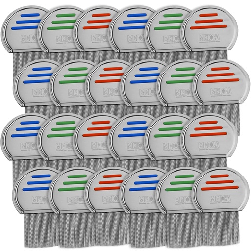[BRSROHATBVYQYELL] Lice Comb - (Pack of 24) Head Lice Treatment that's Individually Packaged Professional Stainless Steel Louse and Nit Combs Removes Eggs with Rounded Tips for Comfort