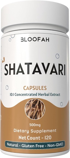 [BRSROCAQB4NAKAAU] Shatavari Capsules 500mg | Concentrated 10:1 Extract | Asparagus racemosus Root Herbal Supplement | Non-GMO, Gluten-Free, Traditional Herbal Formula (120 Count (Pack of 1))