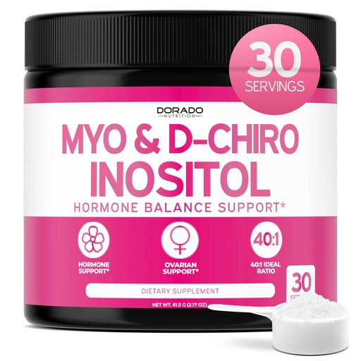 [BRSRAFT7OEIW2G3O] Myo-Inositol & D-Chiro Inositol Supplement Powder (2050mg Per Serving Ideal 40:1 Ratio Myo Inositol,30 Day Supply) For Hormone Balance for Women & Ovarian Health - Third Party Tested, Vegan & USA Made
