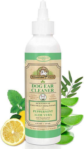[BRSWKEIOBB4BK2DC] Hund Ear Renere Løsning med pebermynte Aroma Mea124; Dens naturlige ekstrakter hjælpemidler i Hund Ear mites Behandling ved at fjerne voks, rester & Odor Mea124; Hund Ear Wash / Otic Cat Ear Cleaner Drops Measup Ear Cleaner