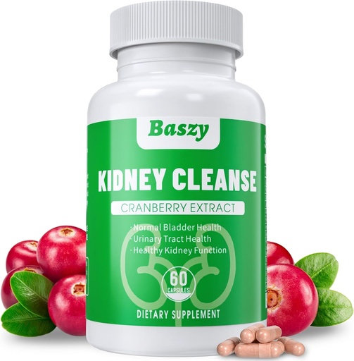 [BRSROBT4AAARSCT4] Kidney Cleanse Detox & Repair | Extra Strength 50:1 Cranberry Extract | 22-in-1 Kidney Health Supplement | Kidney Support Formula for Kidney Restore | Kidney Detox and Bladder Health
