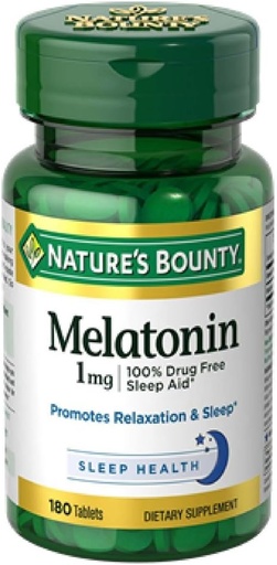 [BRSWKF36CMPQYA3U] Nature's Bounty Melatonin 1 mg Tablets, 180 Count
