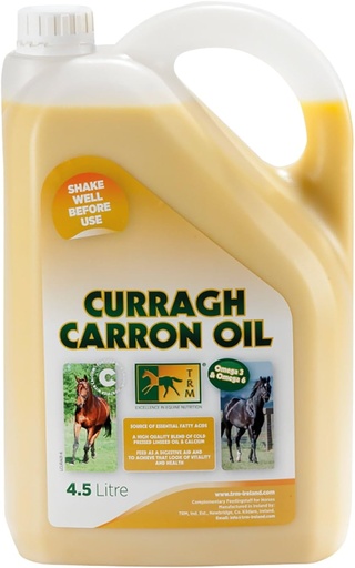 [BRSROZI6A4GQMH3B] TRM Curragh Carron Flaxseed Oil Digestive Horse Supplement for a Shiny Coat | Source of Omega 3 & 6 | Improves Weight, Skin & Coat Condition - 152 fl oz/1.2 US gal (4.5 Liter) - 152 fl oz (1.2 US gal)