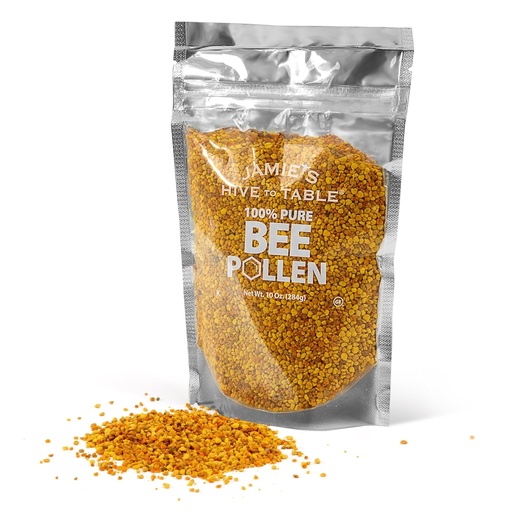 [BRSRAZIRCUNQ423H] Jamie’s Hive to Table Raw Bee Pollen, 10 oz – 100% Pure Bee Pollen – Harvested from Flowers, Naturally Dried for Freshness – Great for Smoothies, Oatmeal & Recipes