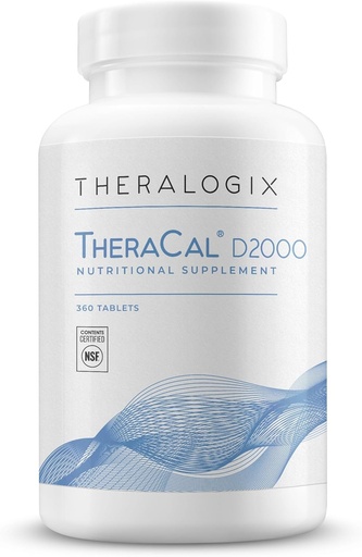 [BRSWYCQQAEHBSFI3] Theralogix Theraral D2000 - Bone Health Support supplement with Calcium, Magnesium, Vitamin D3, Vitamin K2 " Boron* - 90-Day Supply - NSF Certified - 360 Tablets