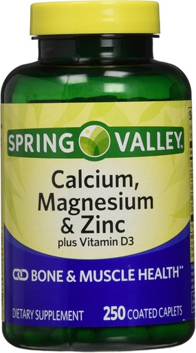 [BRSWIY3RA4CQGHQZ] Spring Valley - Calcium Magnesium and Zinc, 250 Caplets