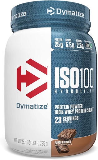[BRSWIGY7CJ4BUHY3] dymatize ISO 100 Whiy Protein Powder dengan 25g hydrolyzed, Fudge Brownie 1.6 Pound 25.6 Ounce