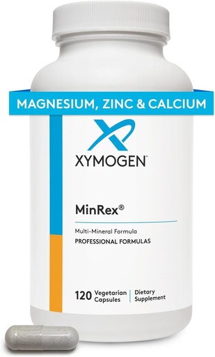 [BRSWIYIPBRYGMAAV] XYMOGEN Calcium, Magnesium Zinc MinRex Multi-Mineral Supplements - with Iodine, Selenium and Potasium to Support Mineral Repletion + Sports Nutrition (120 Soy, Gluten and Dairy-Free Capsules)