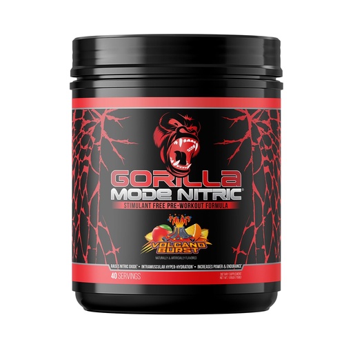 [BRSW2HA2O4NRSH3F] Gorilla Mode Nitric Upgraded Stimulant Free Pre-Workout – Best Tasting and Most Effective Stimulant Free Pre-Workout/Massive Pumps · Vasodilation · Power / 768 Grams (Volcano Burst)