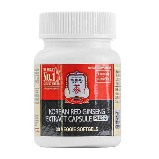 [BRSROYLYCAJQY2A7] JUNG KWAN JANG Korean Red Ginseng Extract Capsules Plus | All-in-1 Focus Pills for Men & Women | Natural Energy Supplements, Circulation, Immune Support | 30 Capsules