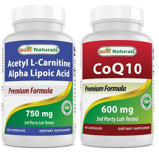 [BRSRMAI7BAFWACQZ] Best Naturals Acetyl L-Carnitine and Alpha Lipoic Acid 750 mg & CoQ10 600 mg