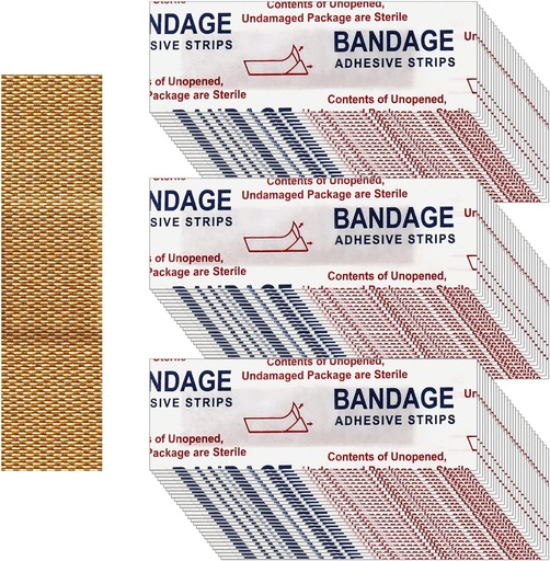 [BRSROYYOCJ7GEHTD] Weewooday 300 Pcs Small Bandages - Nose Bandages, Fabric, Adhesive, Flexible, Breathable - 0.34 x 1.6 Inch
