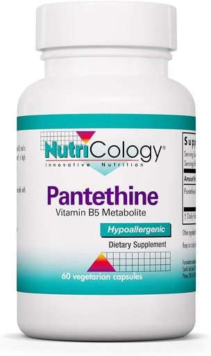 [BRSWIYTYCUBBMFT6] Nutricology Pantethine Supplement - Vitamin B5, Pantothenic Acid, Metabolism Support, Liver Support, Cardiovascular Supplement, Coenzyme A, 660mg Vegetarian Capsules - 60 Count