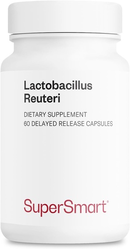 [BRSWKFL4AEIB6HQ7] Supersmart - Lactobacillus Reuteri 5 Billion CFU per Day - Probiotic Supplement | Non-GMO & Gluten Free - 60 DR Capsules