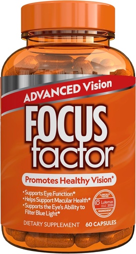 [BRSRO2YHBEFG2HLA] Focus Factor Advanced Vision Formula (60 Count) - Vitaminas oculares con vitamina C, vitamina E, Lutemax® 2020 - Lutein e Zeaxanthin Suplemento para asistencia sanitaria ocular