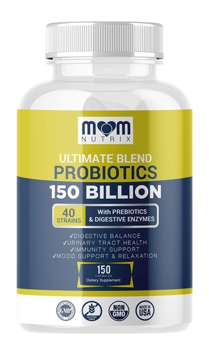[BRSWYBT3OIHAME3P] Probiotics 150 Billion CFU - 40 Strain Probiotics for Women, Men and Adults - Shelf Stable Probiotic with Organic Prebiotic - Acidophilus Probiotic - 150 Capsules - Made in USA