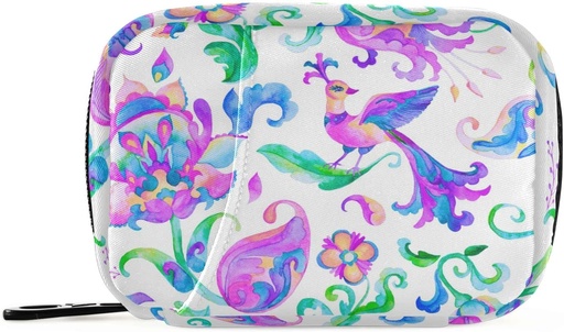 [BRSRMZALA4CWMYLV] Watercolor Birds Paisley Pill Box 7 Day Pill Case Bag Travel Pill Təhlükəsizlik Çanta Kombinasiya Kompüter Kombinasiya Kompüter Kompüter Təchizatı