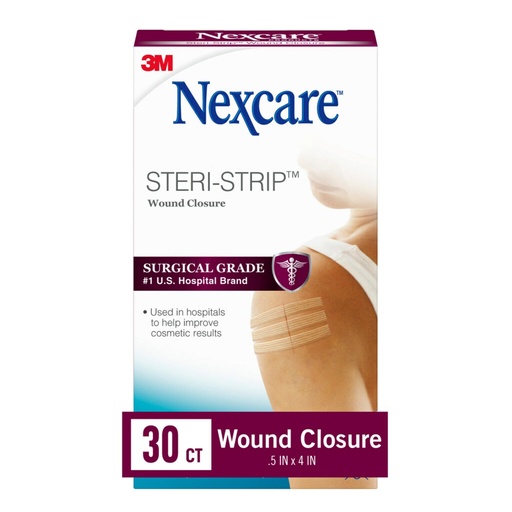 [BRSWIY33BEJQEEYV] Nexcare Steri-Strip Wound Closure, Breathable Strips Hold Small Wounds Firmly Closed, Great After Sutures or Staples - 30 Wound Closures