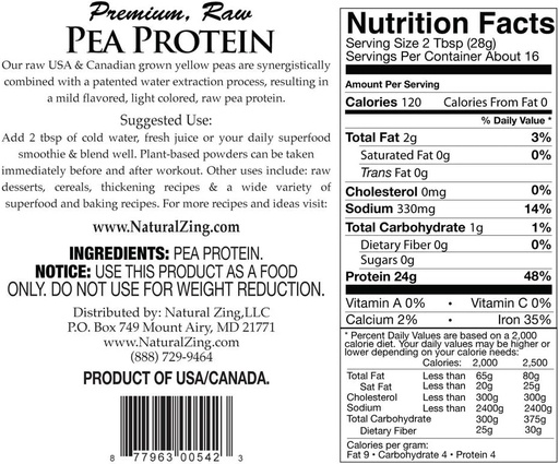 [BRSWIAIKA4MGM3TA] Fermented Pea Protein (Organic) 16 oz (16 Ounces, Unflavored)