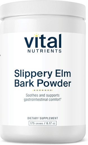 [BRSWIYYHDEDBKGTY] Vital Nutrients Slippery Elm Bark Powder | Herbal Leaky Gut Support | Vegan Gastrointestinal Support for Regular Bowel Movements | Gluten, Dairy, Soy Free | Non-GMO | 2500mg