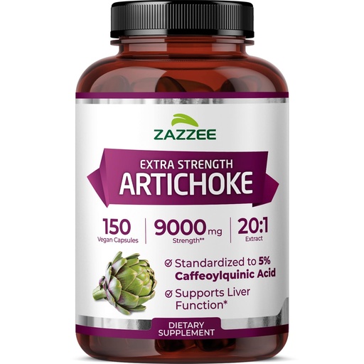 [BRSROEATBMFQYGY4] Zazzee Extra Strength Artichoke 20:1 Extract, 5% Caffeoylquinic Acid, 150 Vegan Capsules, 5 Month Supply, Cynara Scolymus, Digestive & Liver Detox Support, Herbal Supplement, Non-GMO, Made in the USA