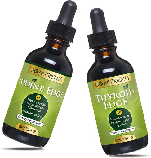 [BRSWYFQZOYMQAD34] Go Nutrients Nascent Iodine & Thyroid Support Dietary Supplements High Potency Liquid Drops Non-GMO GlutenFree Iodine Edge to Boost Metabolism Improve Skin & Stop Hair Loss & Increase Levels of Iodine