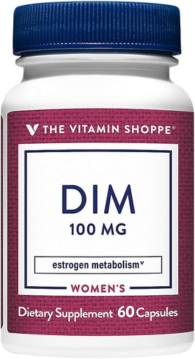 [BRSWGHANCN5BG3LB] The Vitamin Shoppe DIM 100MG with Bioperine Black Pepper Extract, Supports Estrogen Metabolism for Women's Health (60 Capsules)