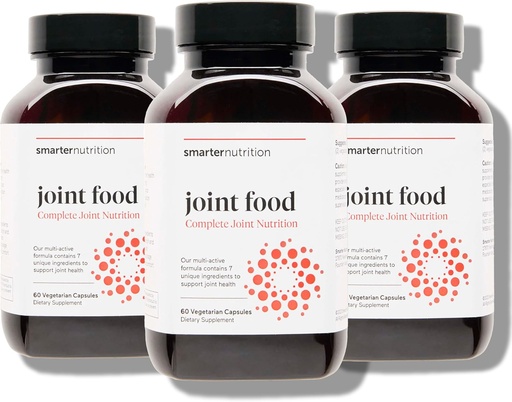 [BRSWGCQOAAIBOGTO] Smarter Nutrition Joint Food - Nourishing Support for Joint Comfort, Lubrication, Mobility with Collagen Type II, Lipase, MSM, Vitamin C, Turmeric, Bromelain - 180 Count(Pack of 3) - 90-Day Supply