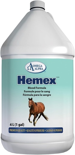 [BRSWIZQ5AECGCDLG] Omega Alpha Blood Builder for Horses - Gallon (128 Ounces)