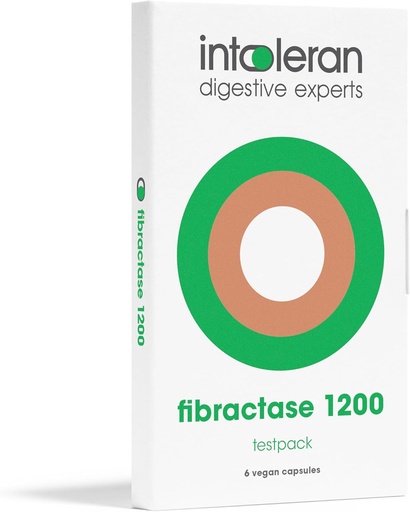 [BRSRAZIYOZ7QIFI4] Intoleran Fibractase Forte Digestive Enzymes Testpack - 6 Capsules | Supplement for Fructans & Galactans Intolerance | Helps Digest Carbohydrates; Grains, Legumes, Onion, Garlic & wheats | Pure