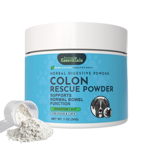 [BRSWIZTRDFYRQYDY] Animal Essentials Colon Rescue Powder - Herbal Digestive Aid for Dogs & Cats, Phytomucil, Healthy Gastrointestinal Tract, Certified Organic Herbs, No Preservatives, Glycerin-Based Formula - 1 Oz