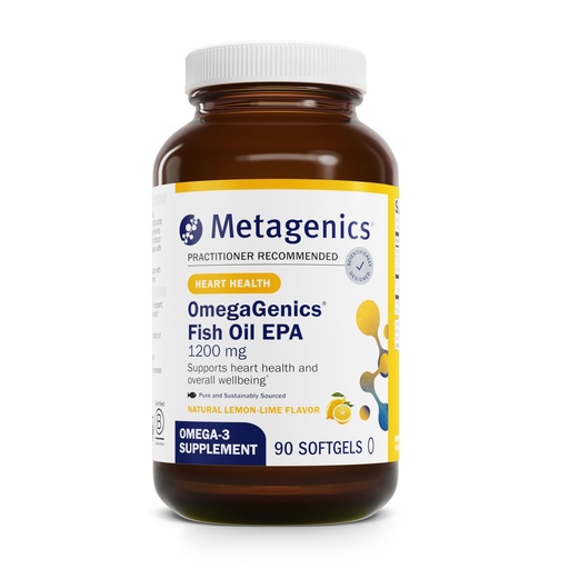 [BRSWYZIQBF7AGELD] Metagenics OmegaGenics Fish Oil EPA 1200 - High Potency Omega-3 Supplement - Supports Heart, Brain & Immune Health* - Sustainably Sourced, Burpless Formula - Non-GMO, Gluten-Free - 90 Softgels