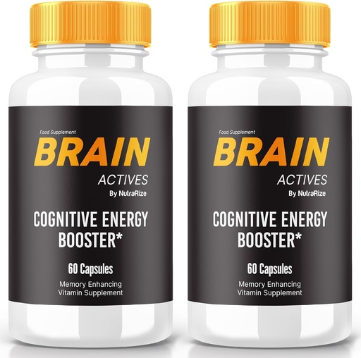 [BRSRAZT5PJYBO2A2] (2 Pack) Brain Actives Kapsle - Denní Support Formule s vyváženým mícháním pro soustředění, bdělost a koncentrace currency 124; Easyto- Take pilulky pro každodenní Wellness (120 Kapsle)
