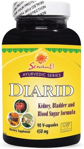 [BRSWYFAPPMOQAETH] Sewanti Ayurvedic Series Diarid 90 V Capsules / 5: 1 Extract of Curcuma Longa, Salacia, Tree Turmeric, Indian Kino Tree