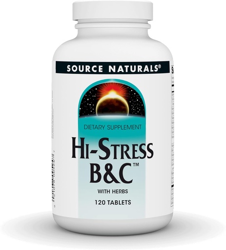 [BRSWIYQPO4PRK3TE] Source Naturals Hi-Stress B&C with Herbs - 120 Tablets