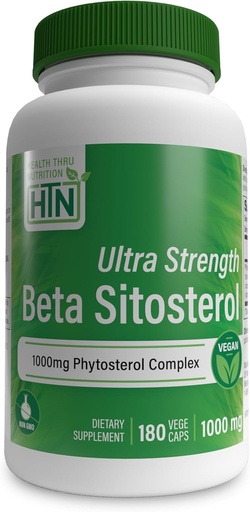 [BRSW2AYNOYBGODL5] Health Thru Nutrition Ultra Strength Beta Sitosterol | 1,000mg Phytosterols Complex 400mg Beta | Non-GMO Vegan (Pack of 180)