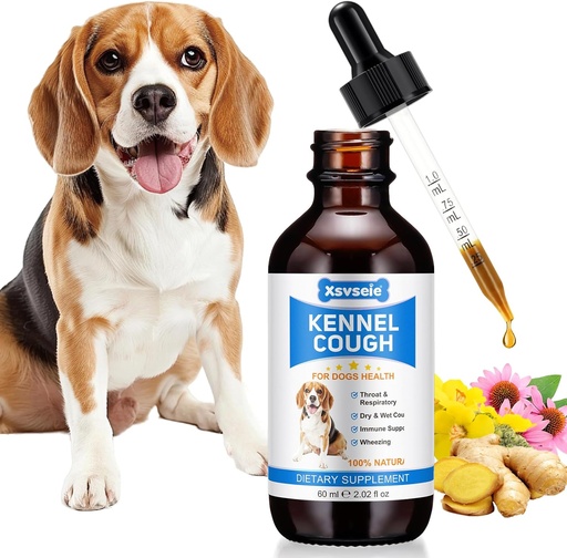 [BRSRAGD6OF5BOADZ] Kennel Cough Treatment Drops for Dogs, Natural Dog Supplement Herbal Kennel Cough Drops for All Breeds & Size Dog