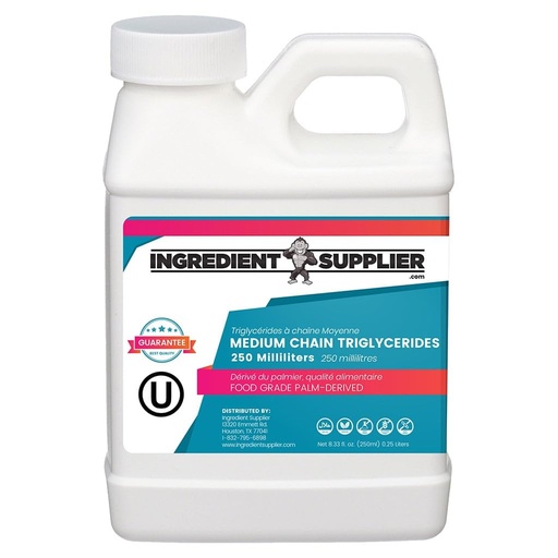 [BRSWGBL5OAMRG3IU] MCT Oil - 250mL (8.33 Oz.) Sustainable Palm Derived - USP Food Grade - Non GMO - Halal - for Sports Nutrition, Keto or Paleo Diet, Clean Energy, Extracts