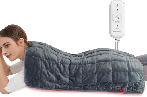 [BRSRAZYQCFYBMYAU] Comfytemp Weighted Heating Pad 17"×33" for Back & Cramps, Extra Large Electric Heat Pad, Birthday Days Gifts for Mom Women Men Dad, Full Body Heated Pad, Deeper Muscle & Pain Relief