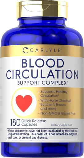 [BRSW2FT5OIPAAC34] Carlyle Blood Circulation Supplement | 180 Capsules | Supports Healthy Circulation | Non-GMO, Gluten Free
